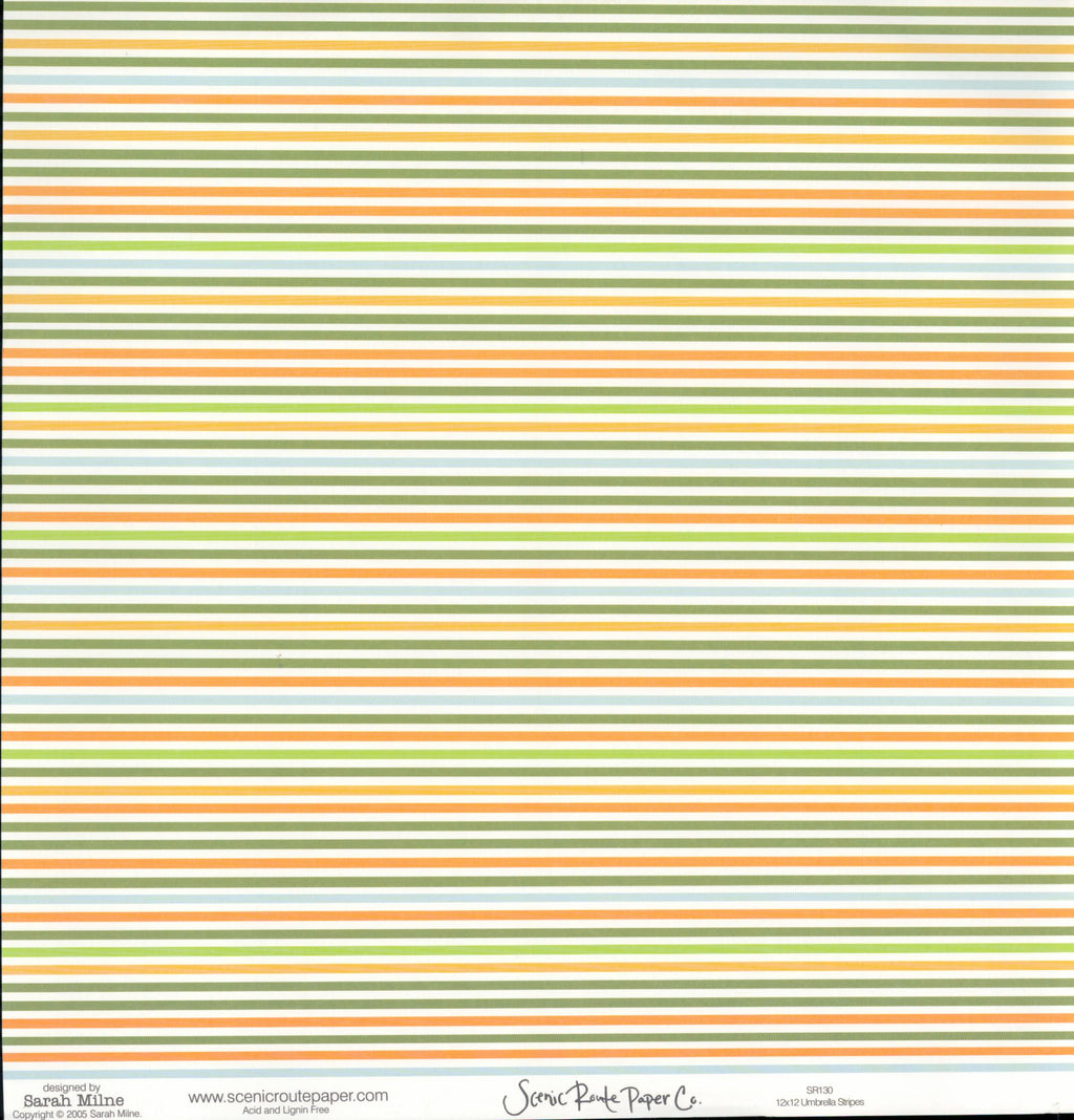 Dk Green Script - Umbrella Stripes