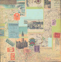 Craft Smith Jet Set Joy - Side A: vintage postal and ticket collage with maps, airmail tags, India and French stamps