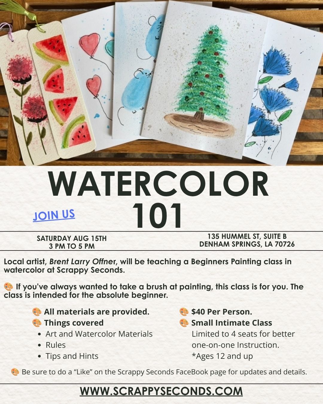 Watercolor 101 with Brent Larry Offner