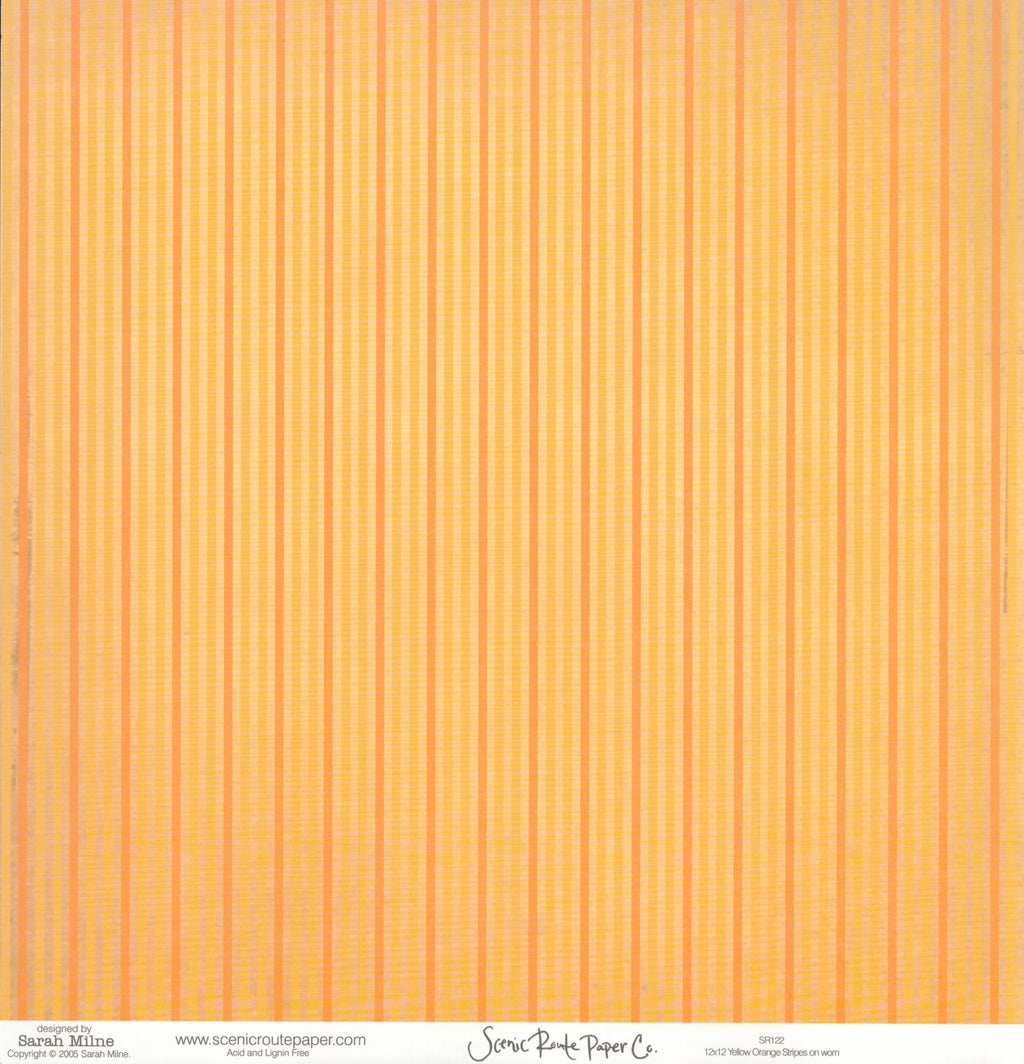 Multi Diamonds on White - Yellow Orange Stripes on Worn