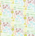 Doodlebug Design Counting Critters Leaves 12x12 scrapbook paper - front side soft lime green background with scattered white leaf silhouettes and tiny white dots