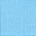 Design Originals Blue A-Z Word Blocks 12x12 scrapbook paper - tone-on-tone sky blue alphabet letters A-Z with descriptive words adventurous brilliant cool dreamer
