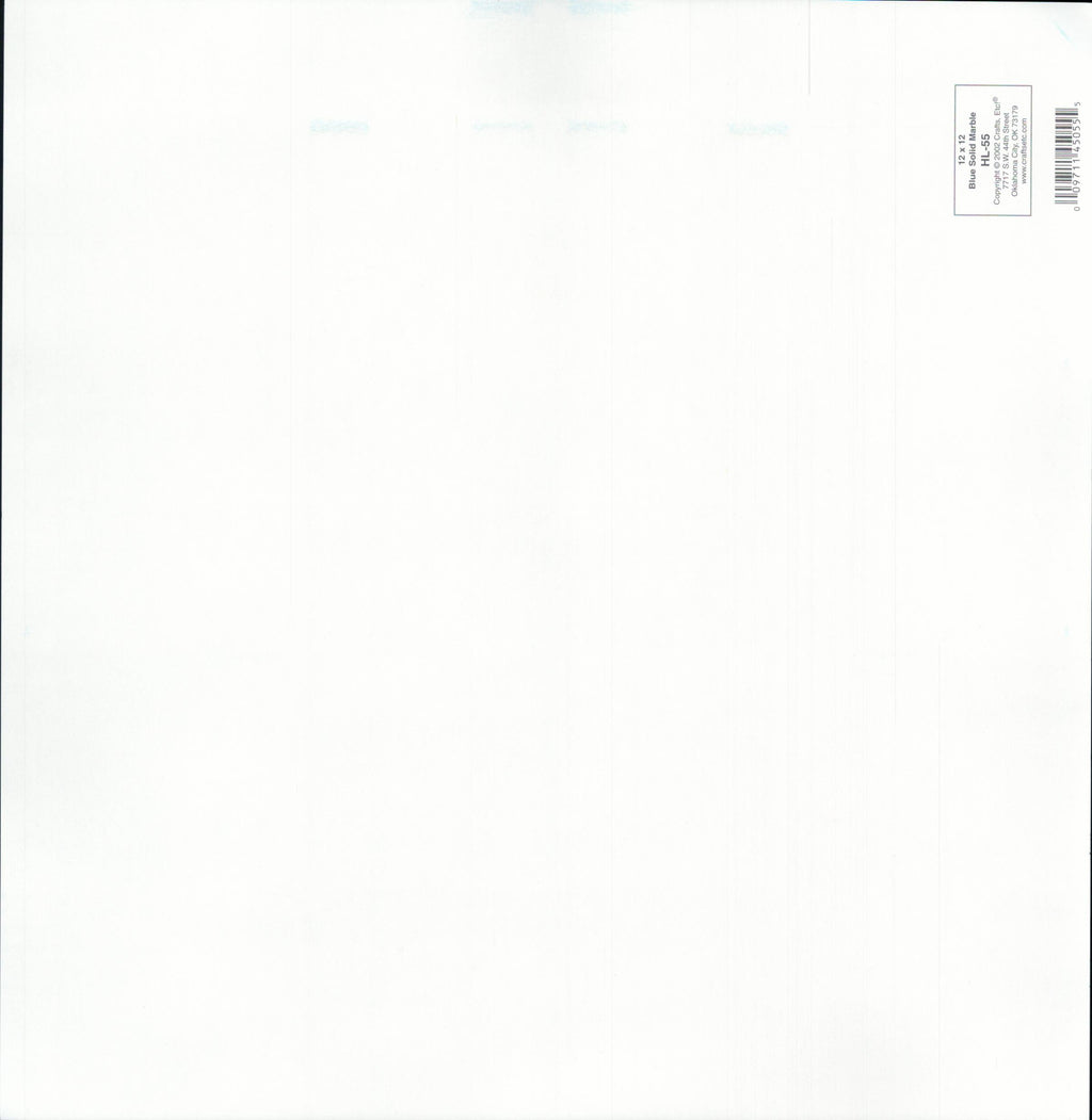 Crafts Etc Blue Marble 12x12 scrapbook paper - reverse side plain white, item HL-55, Crafts Etc Oklahoma City OK 2002