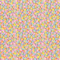 The Paper Studio Candy Hearts 12x12 scrapbook paper - edge-to-edge photorealistic pastel candy conversation hearts in pink, blue, yellow, orange, lavender, and mint with XOXO, Hugs, Kiss Me, Be Mine messages