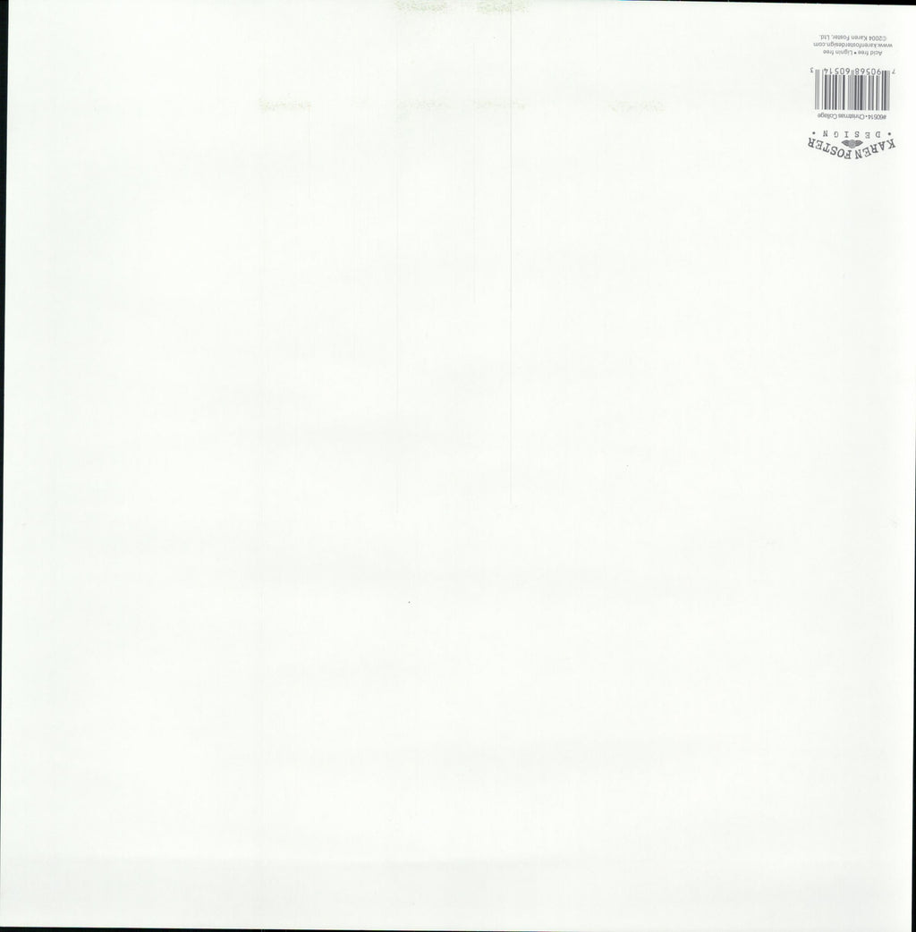 Karen Foster Design Christmas Collage 12x12 scrapbook paper - reverse side, acid and lignin free, item 90514, Made in USA