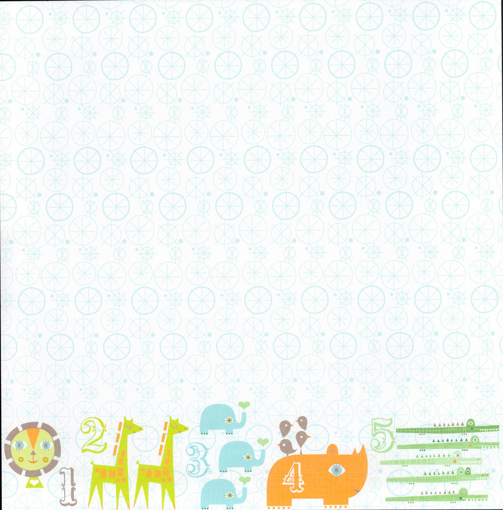 Doodlebug Design Counting Critters 12x12 scrapbook paper - front side vibrant solid orange with subtle tone-on-tone crosshatch grid texture