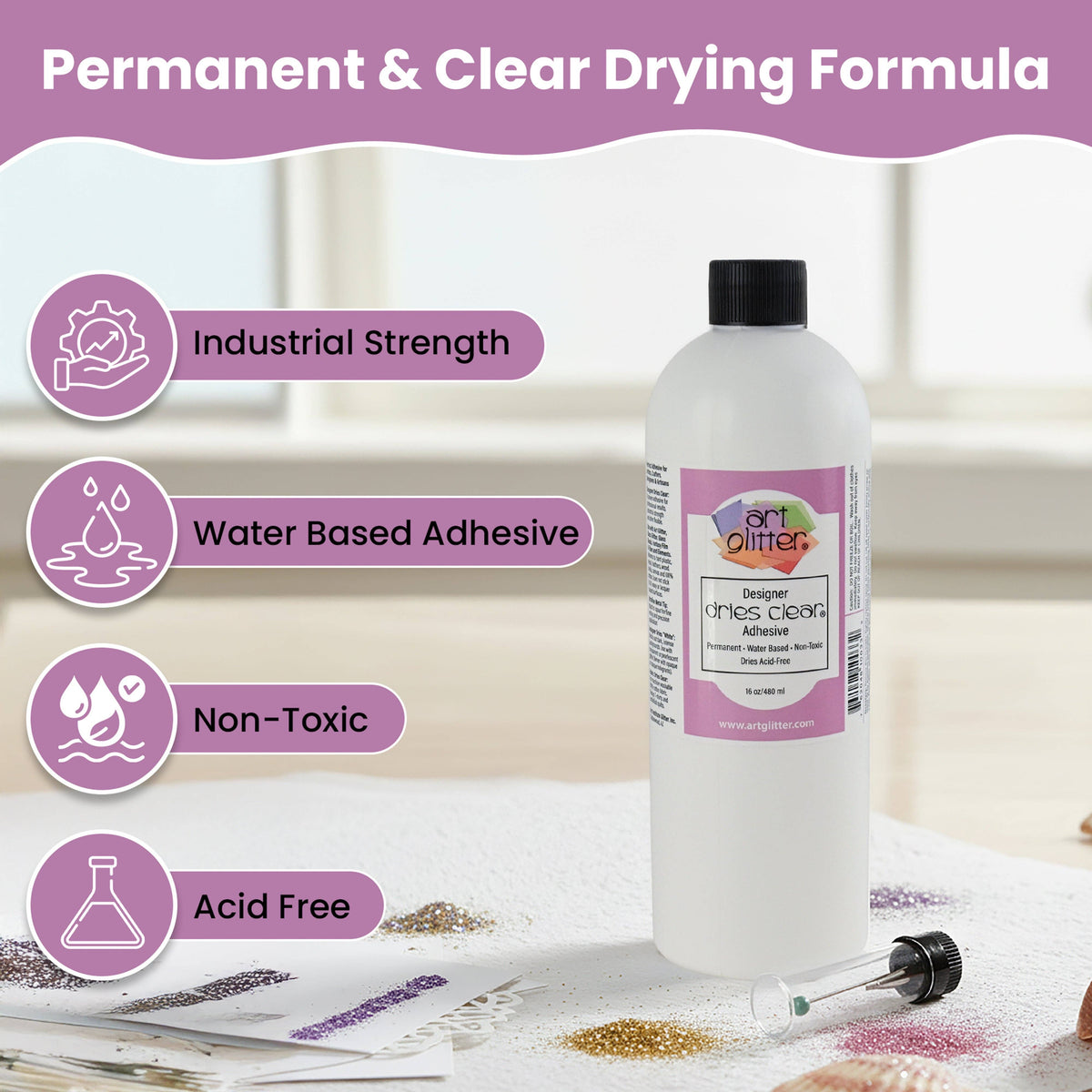 16 OZ DESIGNER DRIES CLEAR ADHESIVE GLUE: 16 oz refill