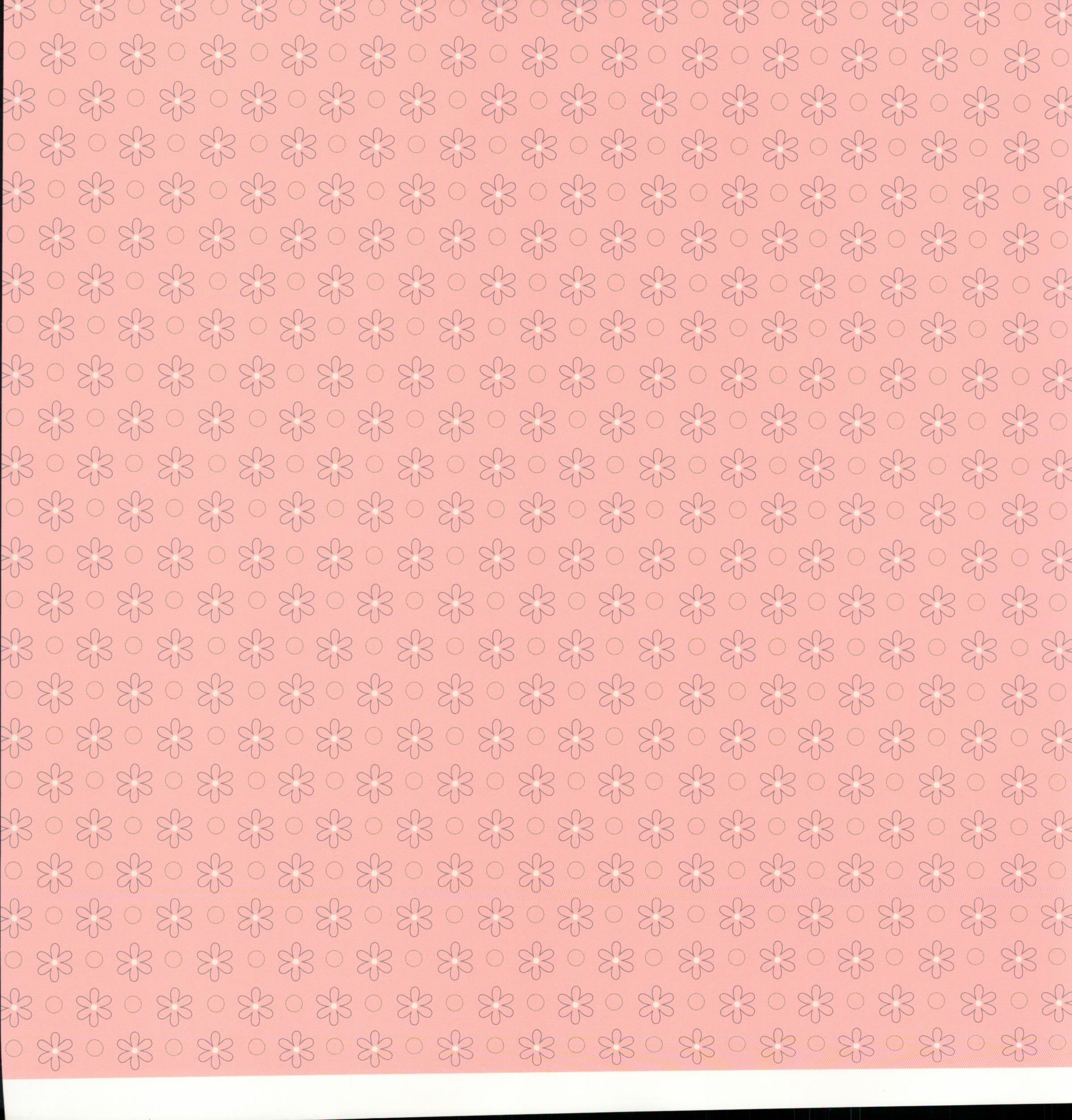 SEI Aunt Gerdi's Garden Flower Bed - tonal daisy flowers on coral pink 12x12 cardstock