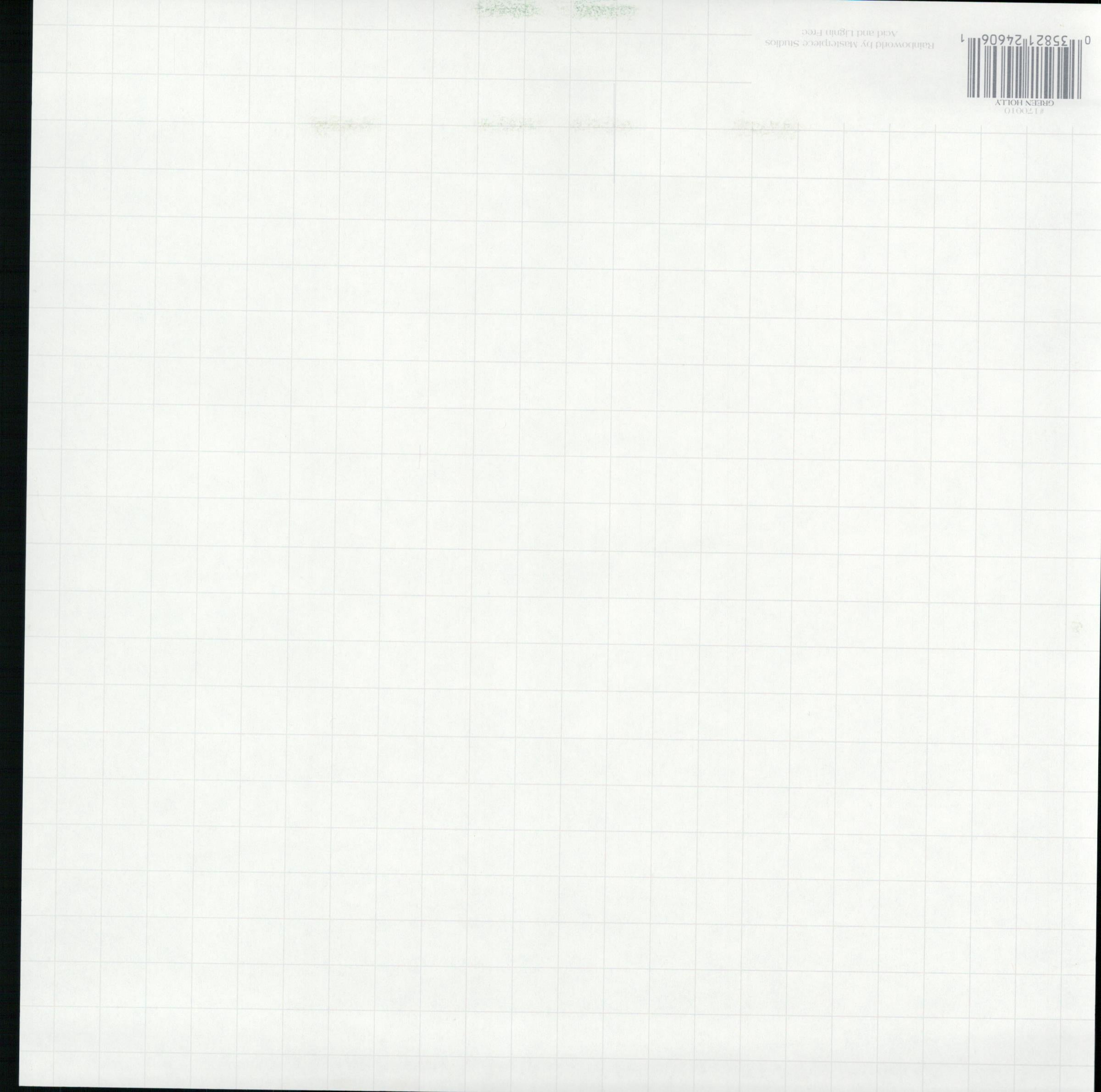 Colorbok Green Holly Stripe 12x12 scrapbook paper - reverse side white mosaic tile texture pattern