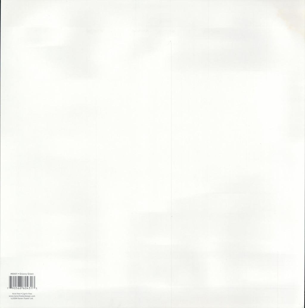 Karen Foster Design Groovy Green 12x12 scrapbook paper - reverse side plain white, item 60431, Karen Foster Ltd 2004 acid free lignin free