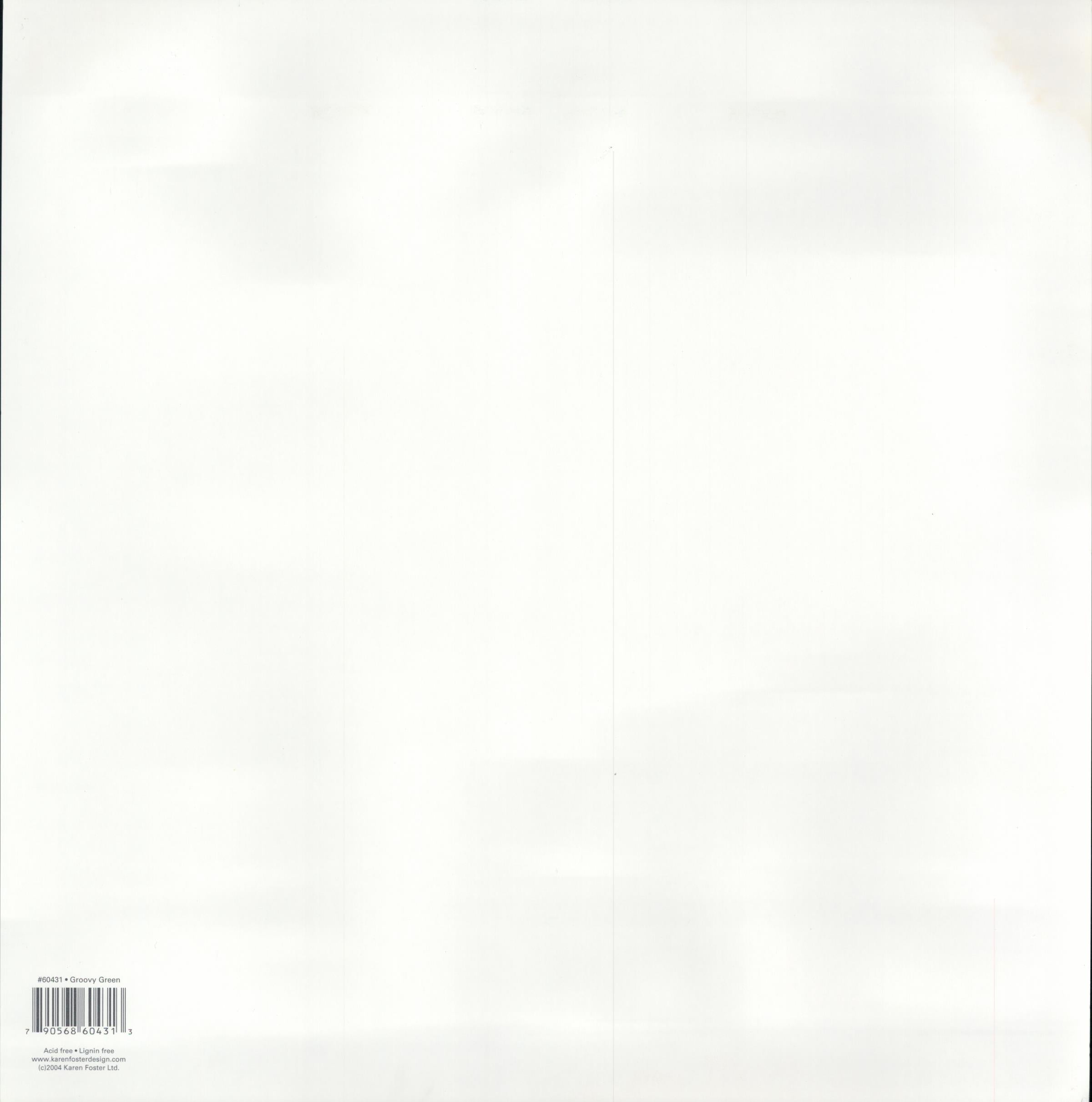 Karen Foster Design Groovy Green 12x12 scrapbook paper - reverse side plain white, item 60431, Karen Foster Ltd 2004 acid free lignin free