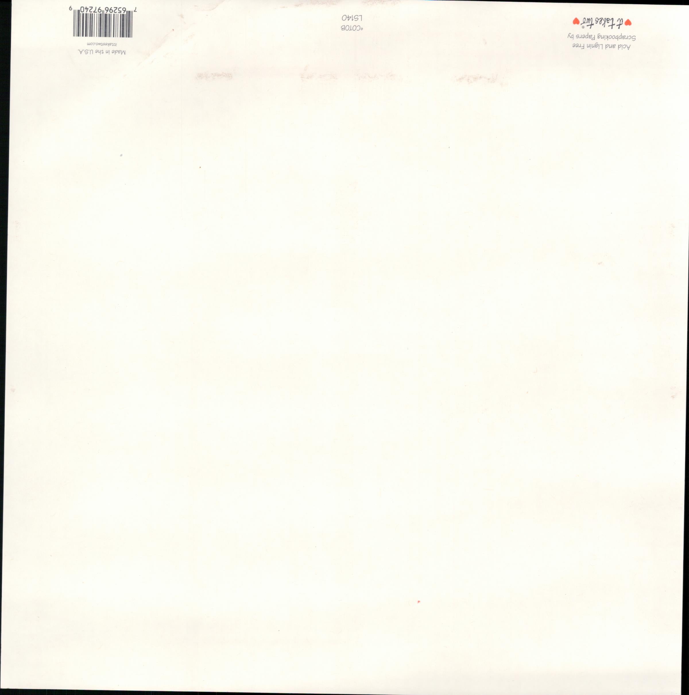 Craft Papers by M Ho Ho Ho Dear Santa 12x12 scrapbook paper - reverse side, acid and lignin free, Made in USA, item CH51
