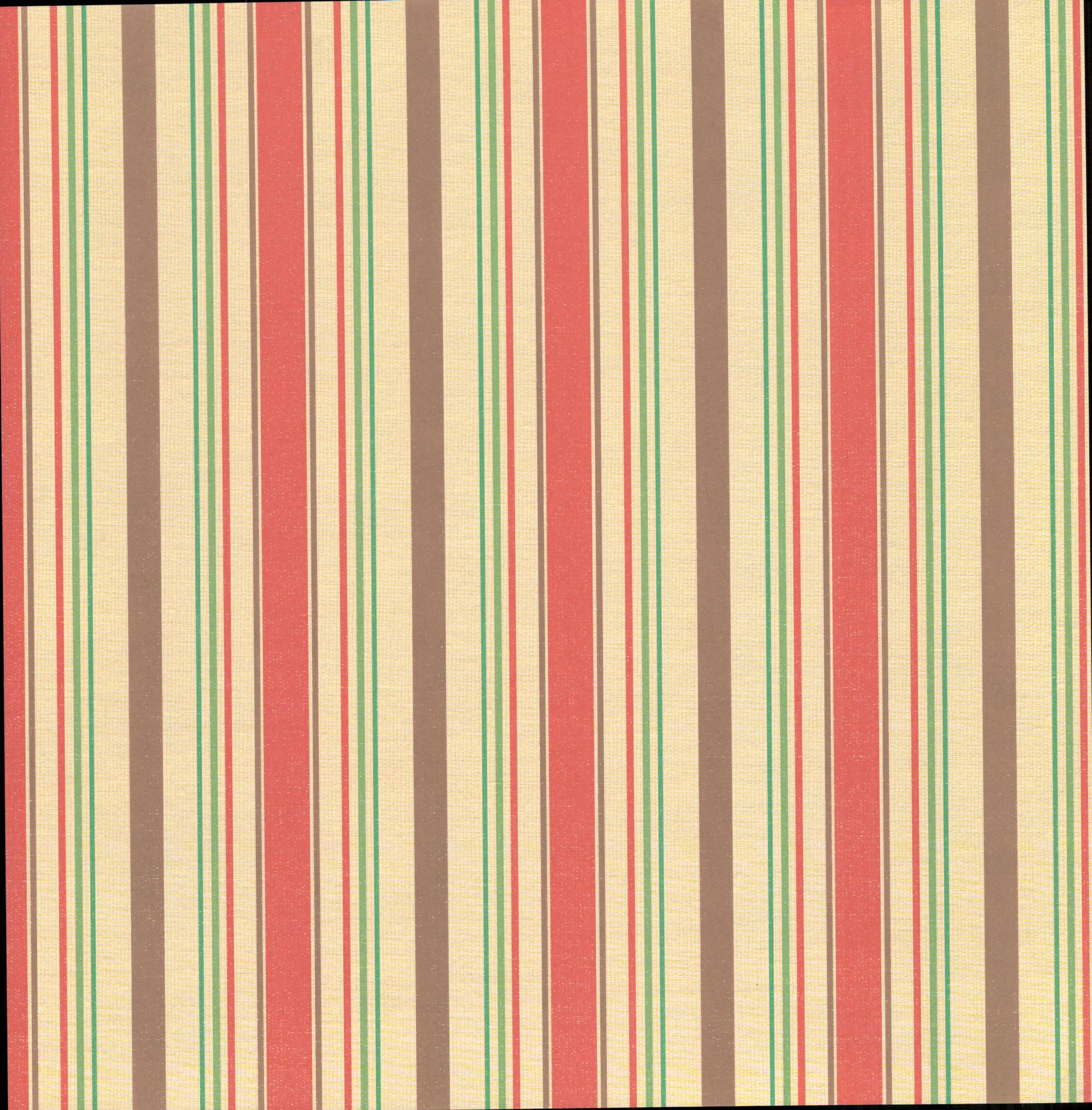 Flair Designs Holiday Stripe 12x12 scrapbook paper - vertical stripes in red, cream, taupe, and green on linen-textured background