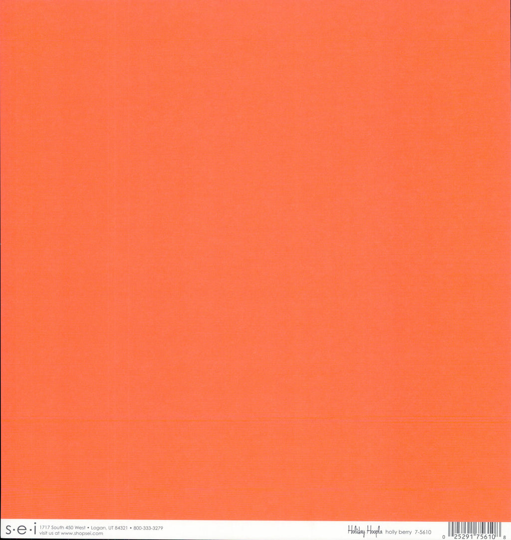 SEI Holiday Hoopla Holly Berry - solid coral/tomato red 12x12 double-sided cardstock