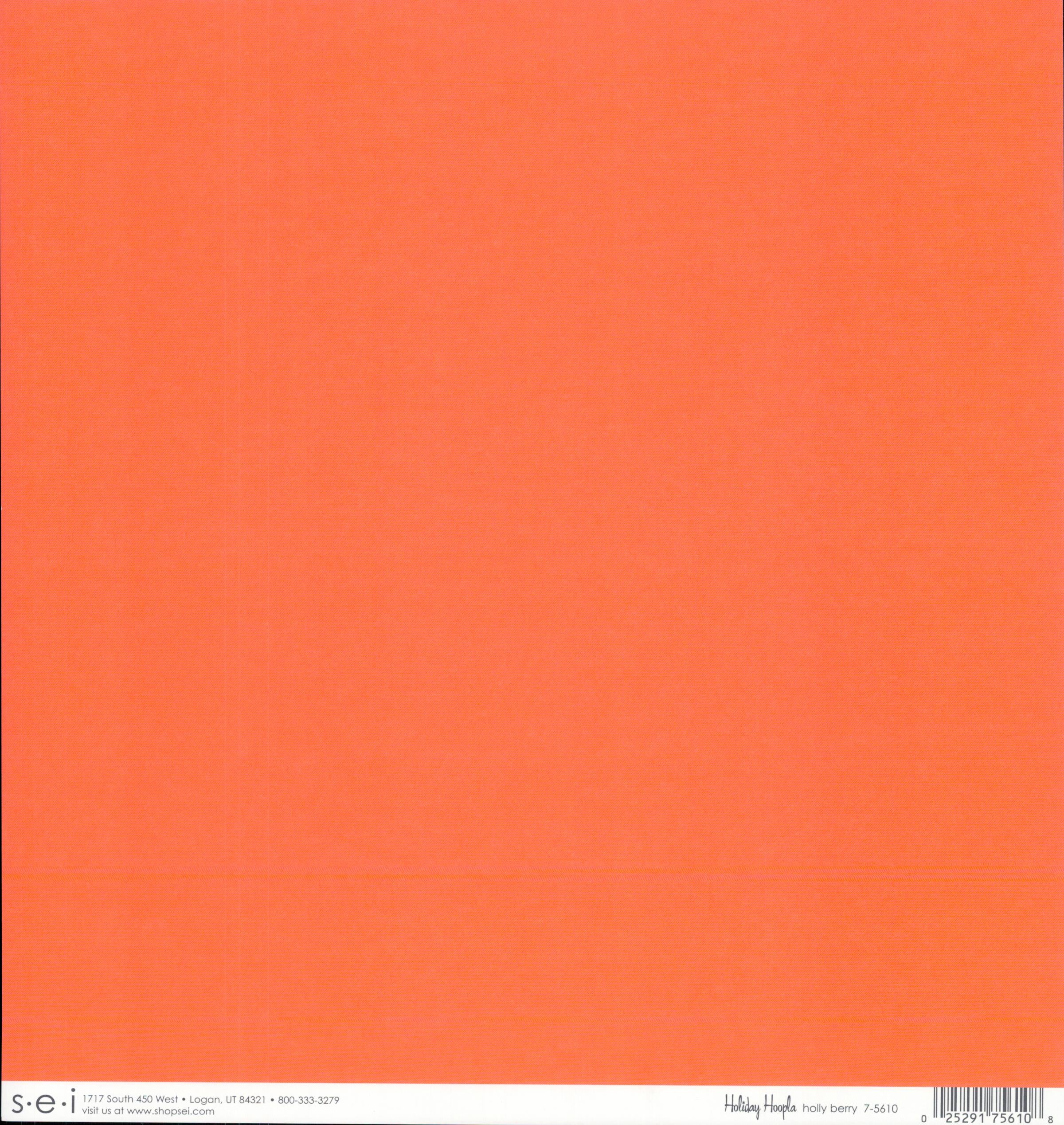 SEI Holiday Hoopla Holly Berry - solid coral/tomato red 12x12 double-sided cardstock