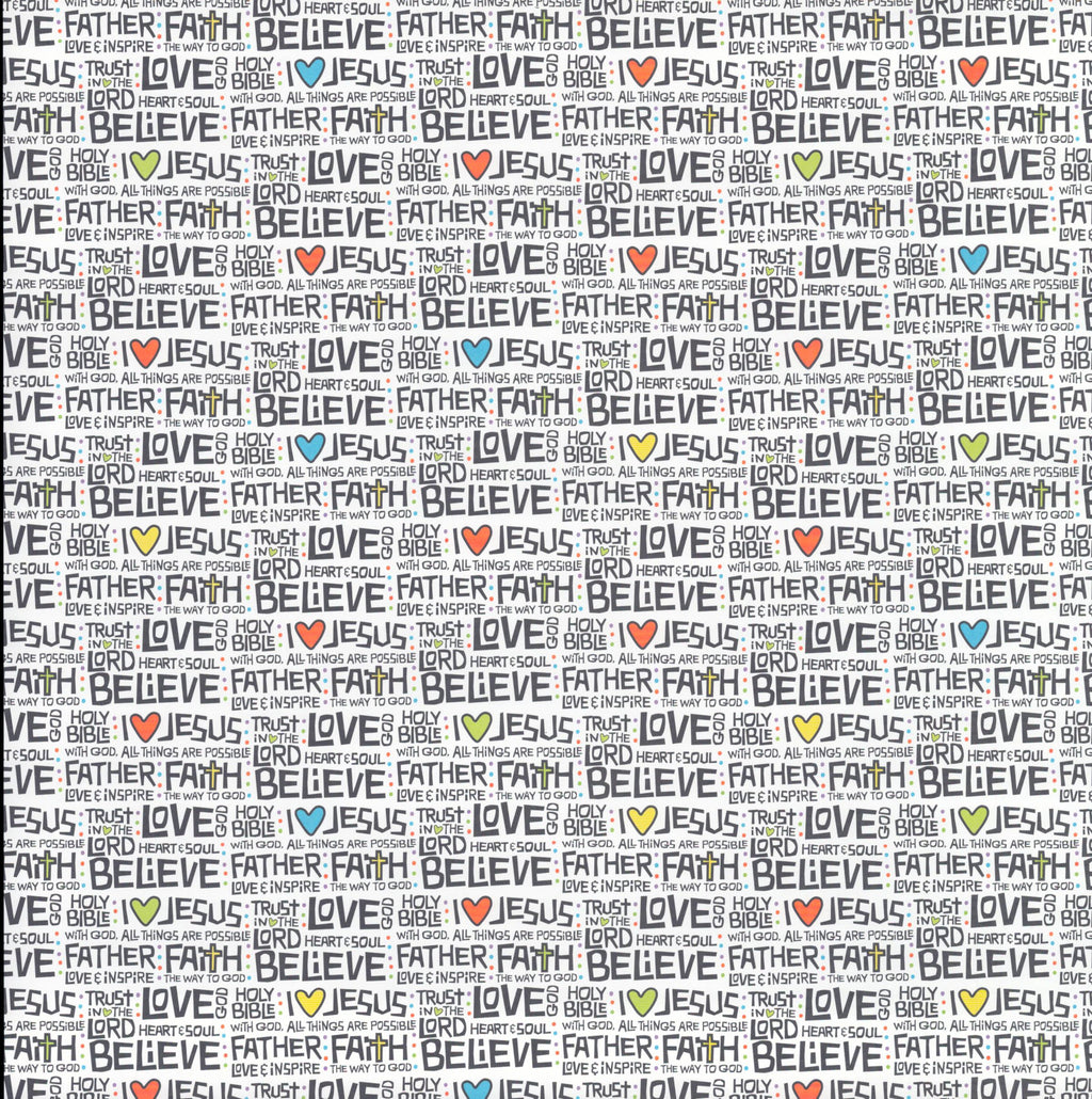 The Paper Studio I Love Jesus Words 12x12 Cardstock
