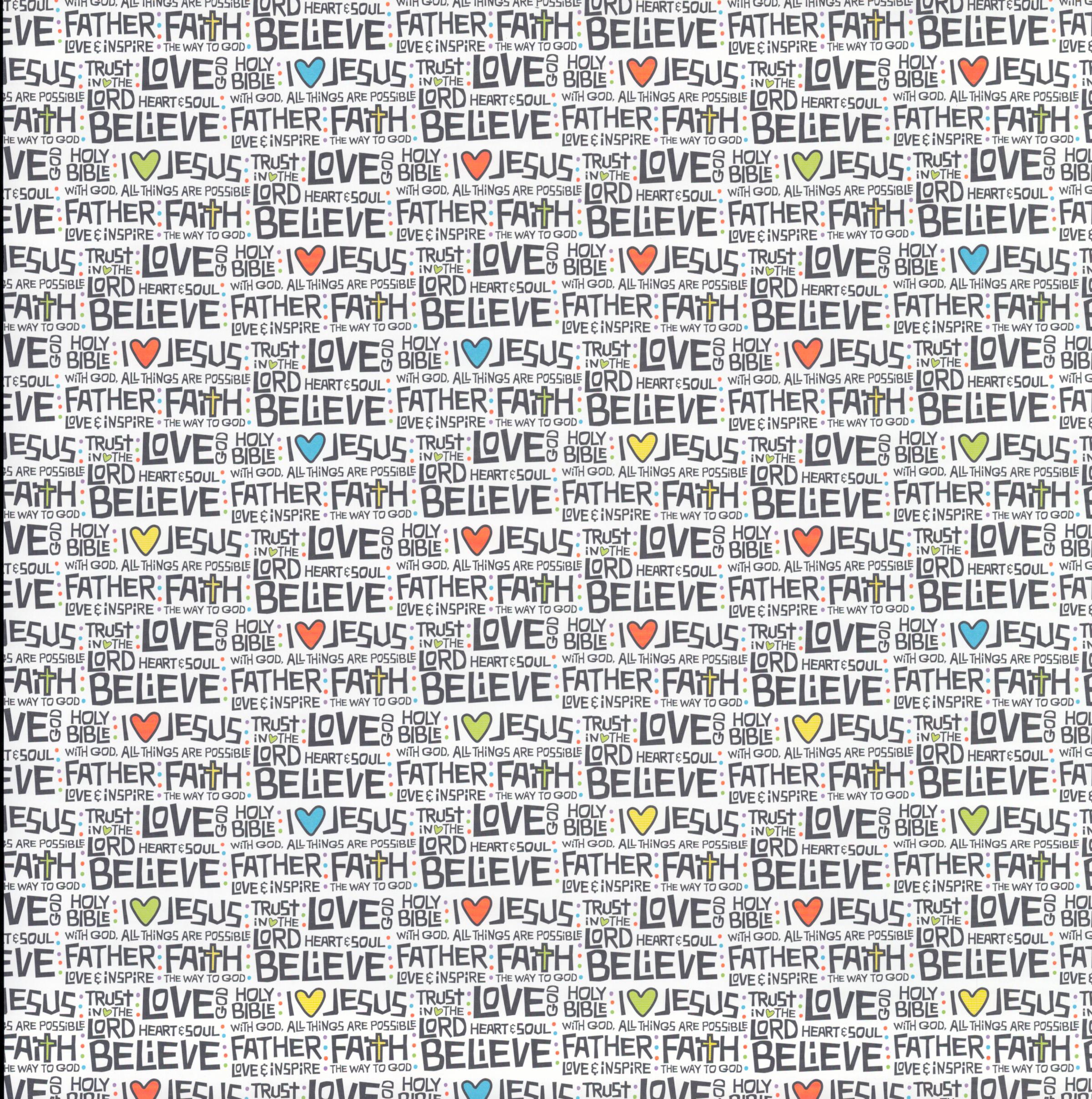 The Paper Studio I Love Jesus Words 12x12 Cardstock
