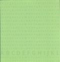 Design Originals Lime A-Z 12x12 scrapbook paper - tone-on-tone lime chartreuse green repeating alphabet letters A-Z with bold accent row along bottom edge