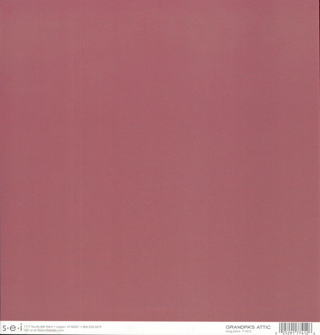 SEI Grandpa's Attic Long Johns - solid dusty rose/mauve 12x12 double-sided cardstock