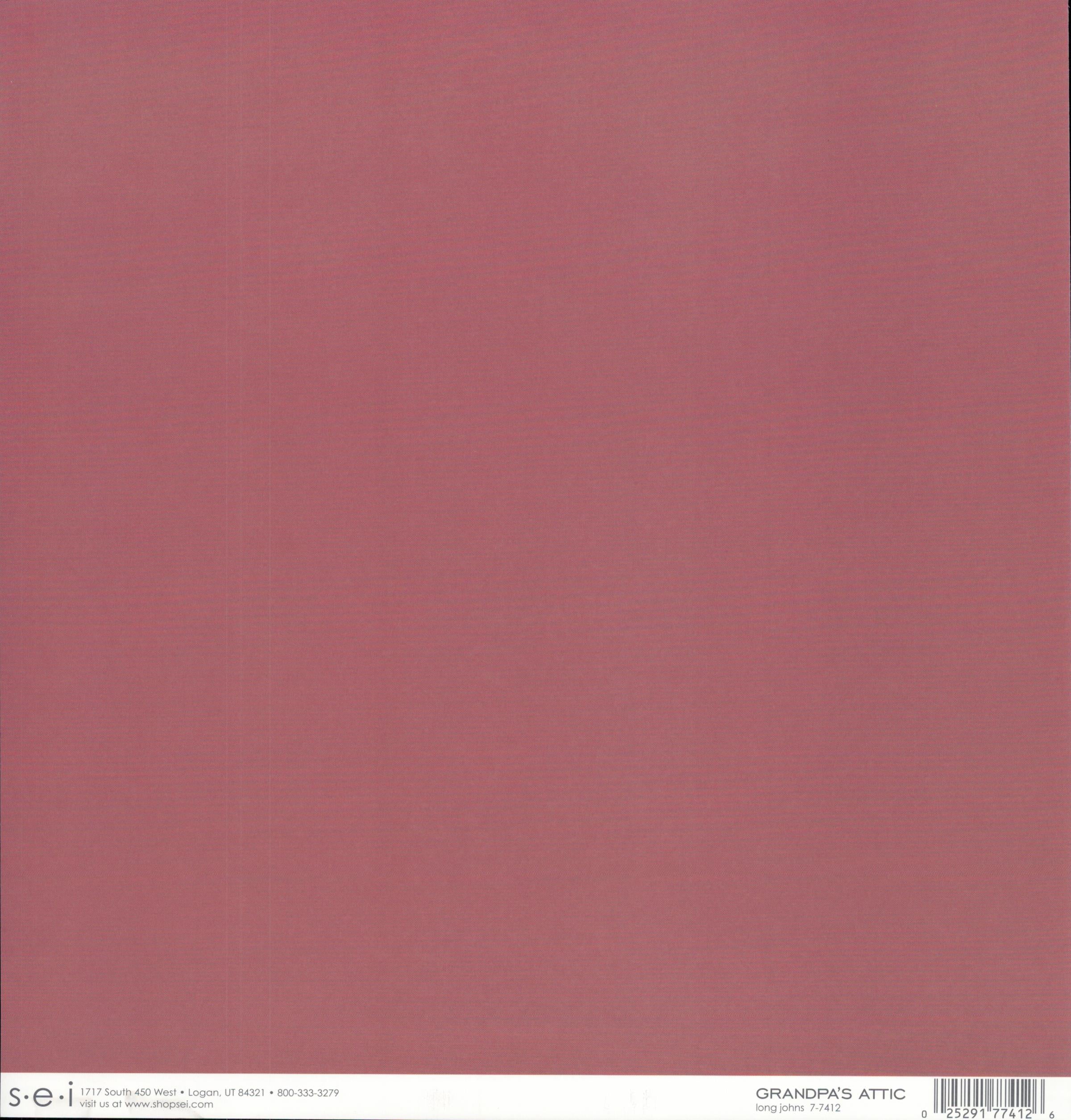 SEI Grandpa's Attic Long Johns - solid dusty rose/mauve 12x12 double-sided cardstock