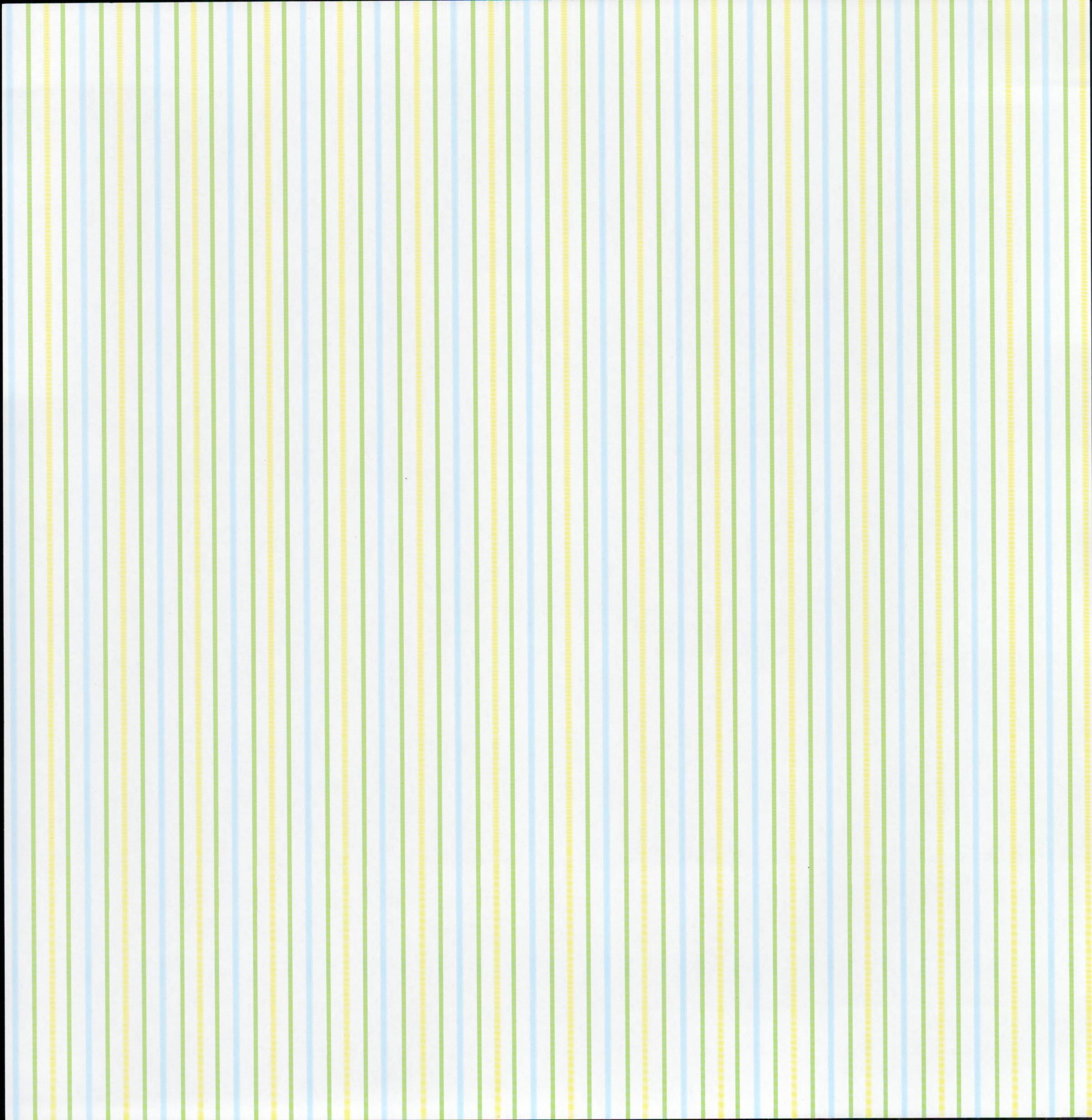 Pastel Multi-Color Stripe 12x12 scrapbook paper - delicate vertical pin stripes in pale yellow, light blue, and mint green on white background