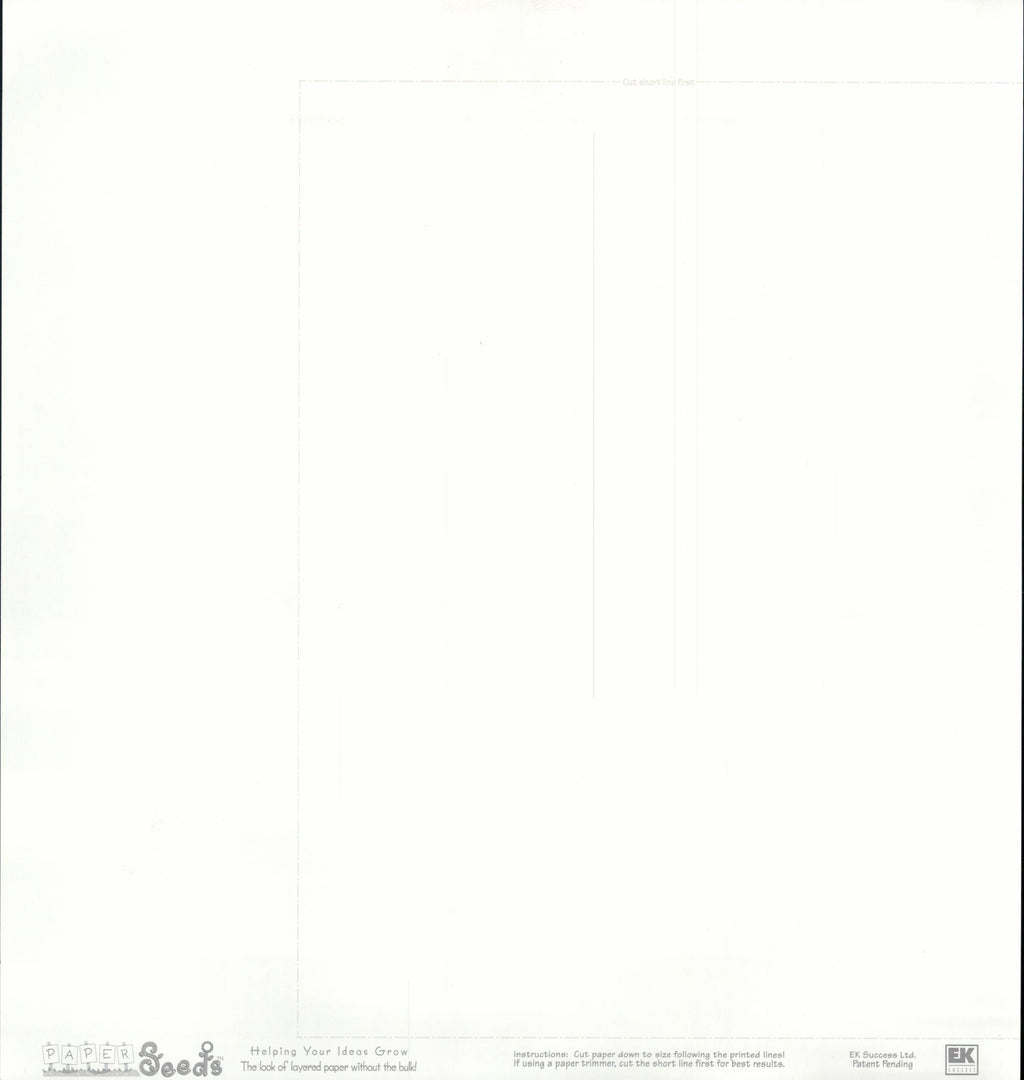 EK Success Our Baby 12x12 scrapbook paper - reverse side plain white with cutting guide lines for 8.5x11, item EKPA5019, Paper Seeds EK Success Clifton NJ acid free lignin free