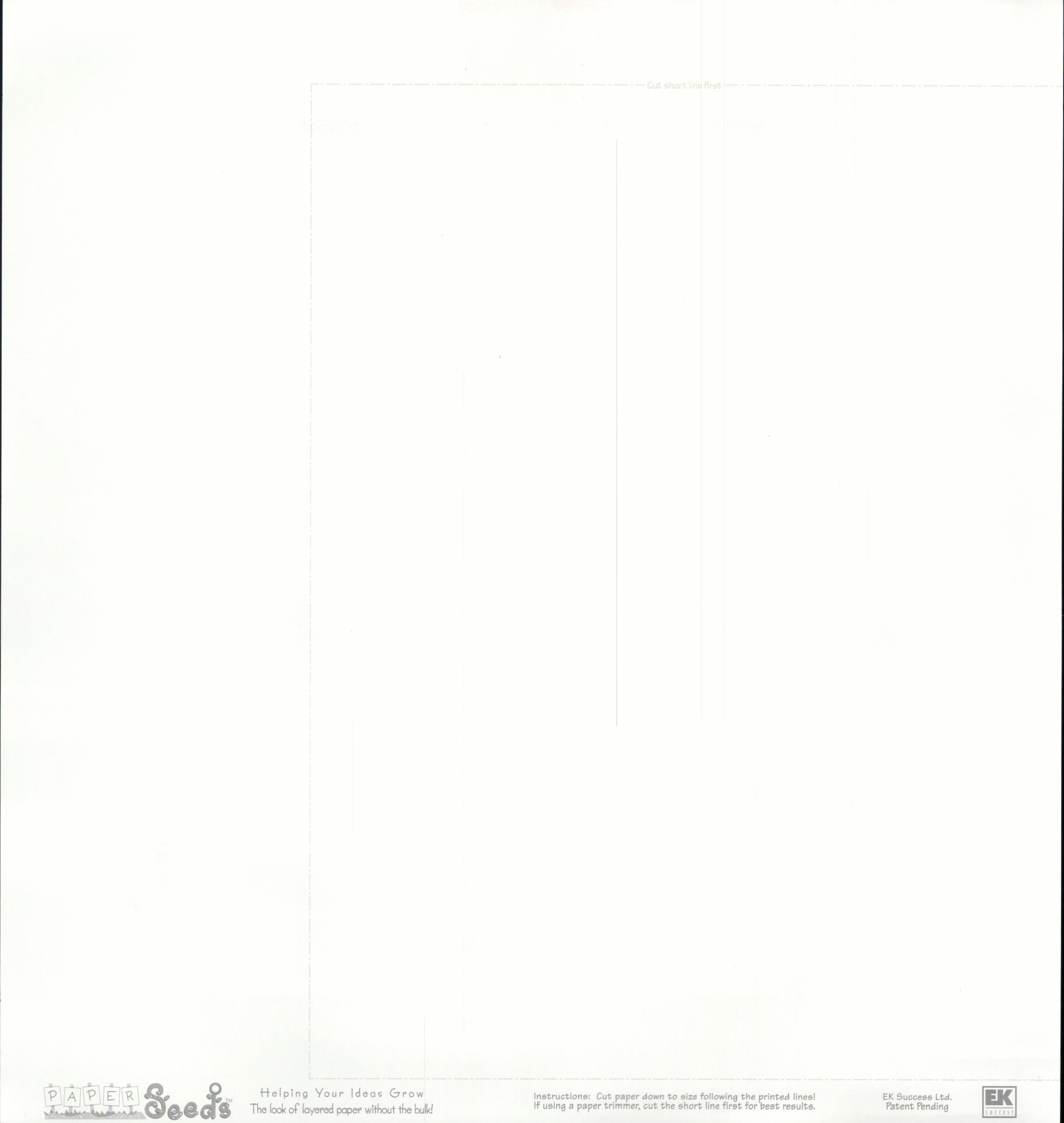 EK Success Our Baby 12x12 scrapbook paper - reverse side plain white with cutting guide lines for 8.5x11, item EKPA5019, Paper Seeds EK Success Clifton NJ acid free lignin free