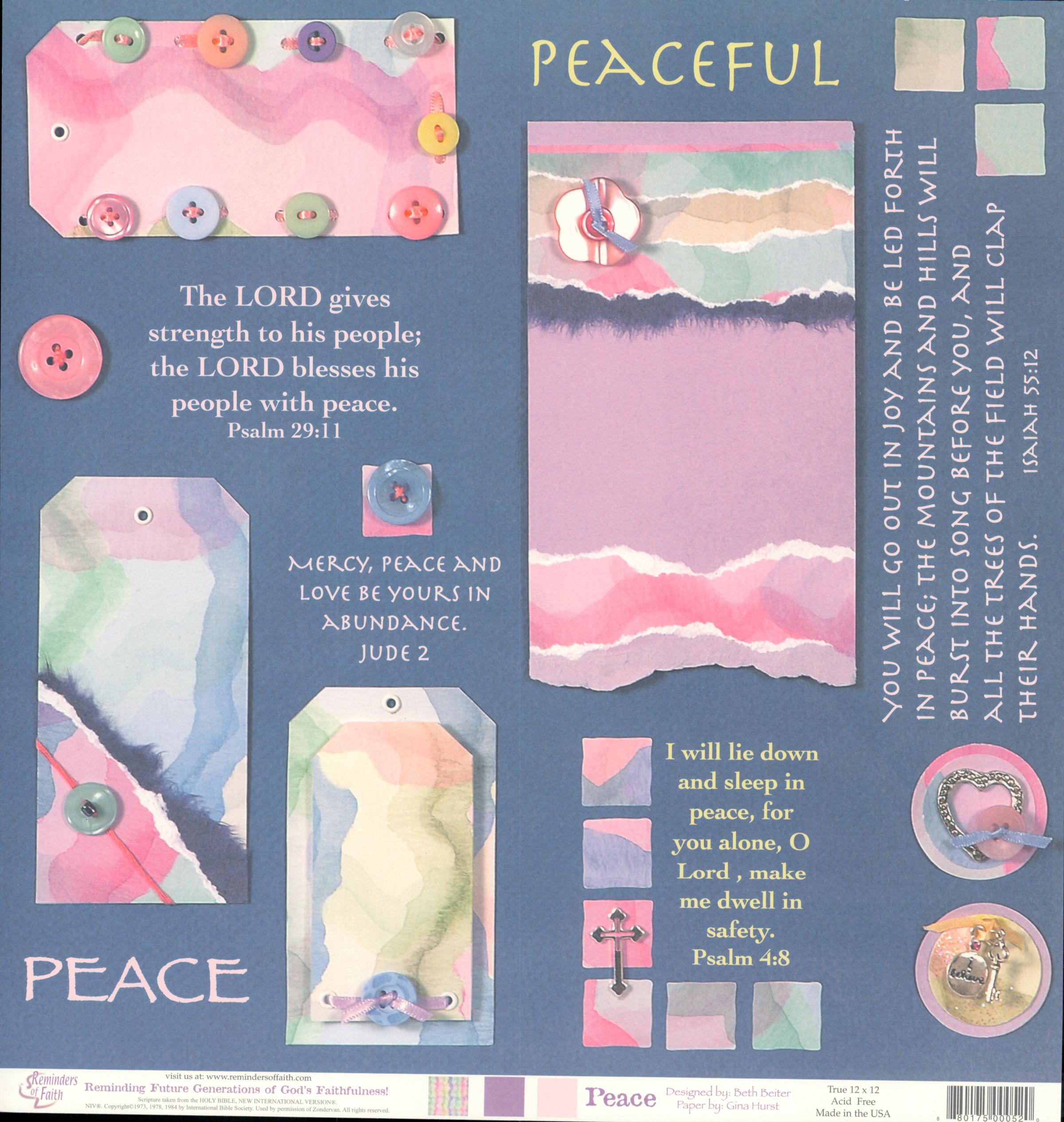 Reminders of Faith Peace 12x12 Double-Sided Cardstock