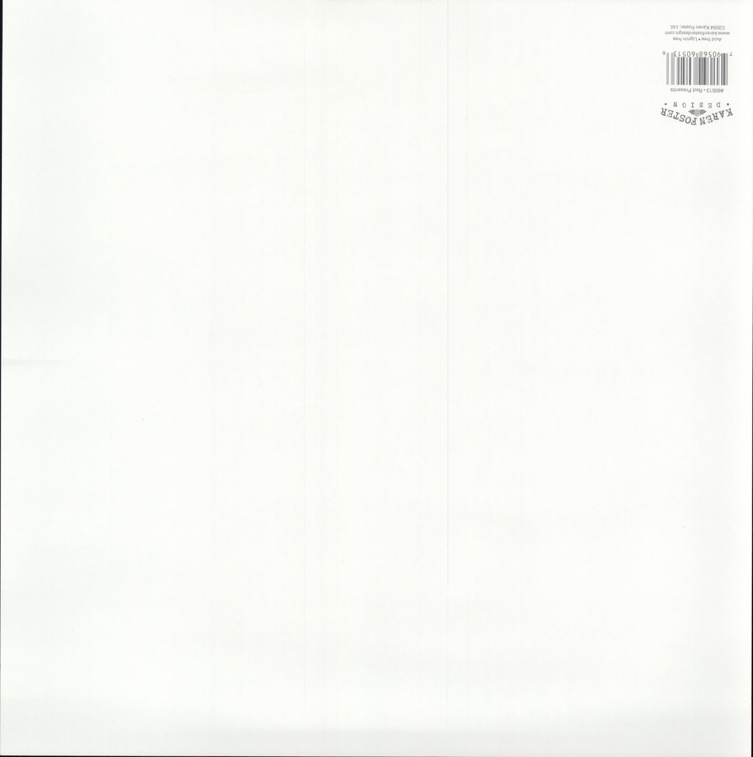 Karen Foster Design Red Presents 12x12 scrapbook paper - reverse side, acid free, lignin free, item 60513, Made in USA