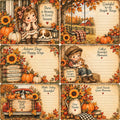 Little Autumn Blessings – Autumn Storybook Journaling Cards – 12×12 Printed Cut-Apart Sheet; low-resolution product preview. Copyright (c) 2026 Scrappy Seconds, LLC.