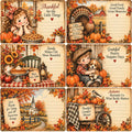 Little Autumn Blessings – Thankful Harvest Journaling Cards – 12×12 Printed Cut-Apart Sheet; low-resolution product preview. Copyright (c) 2026 Scrappy Seconds, LLC.