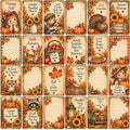 Little Autumn Blessings – Autumn Sentiment and Journaling Cards – 12×12 Printed Cut-Apart Sheet; low-resolution product preview. Copyright (c) 2026 Scrappy Seconds, LLC.