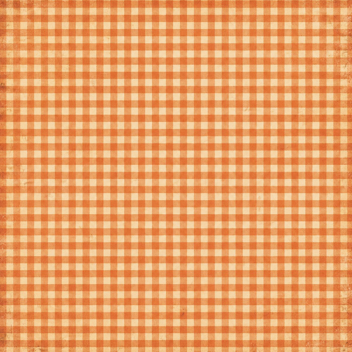 Little Autumn Blessings – Orange Gingham – 12×12 Printed Paper; low-resolution product preview. Copyright (c) 2026 Scrappy Seconds, LLC.