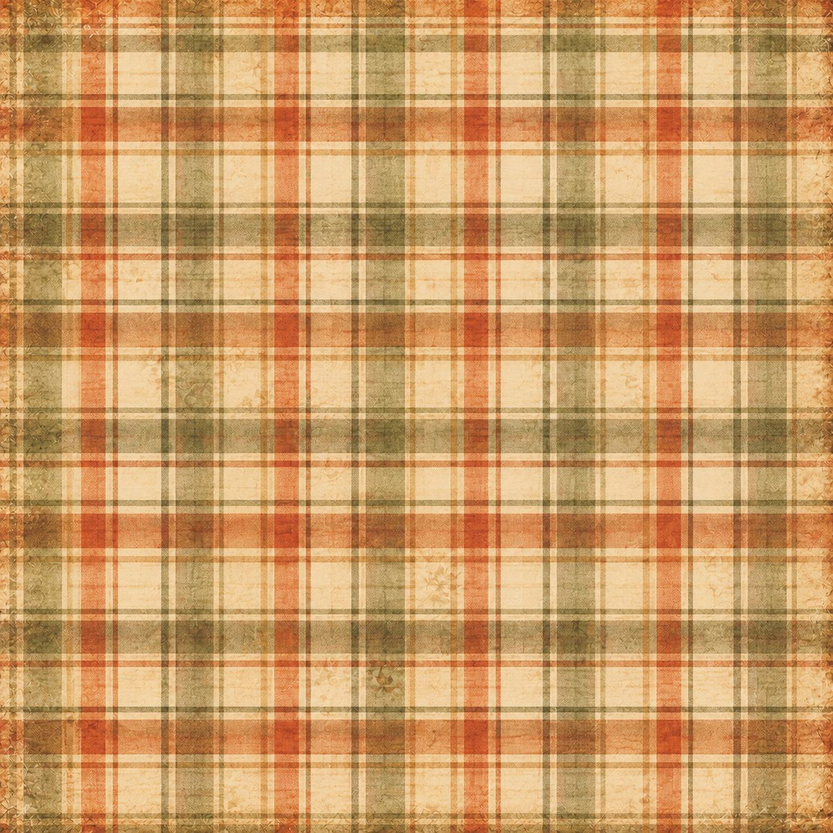 Little Autumn Blessings – Autumn Plaid – 12×12 Printed Paper; low-resolution product preview. Copyright (c) 2026 Scrappy Seconds, LLC.