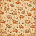 Little Autumn Blessings – Cream Pumpkin Pattern – 12×12 Printed Paper; low-resolution product preview. Copyright (c) 2026 Scrappy Seconds, LLC.