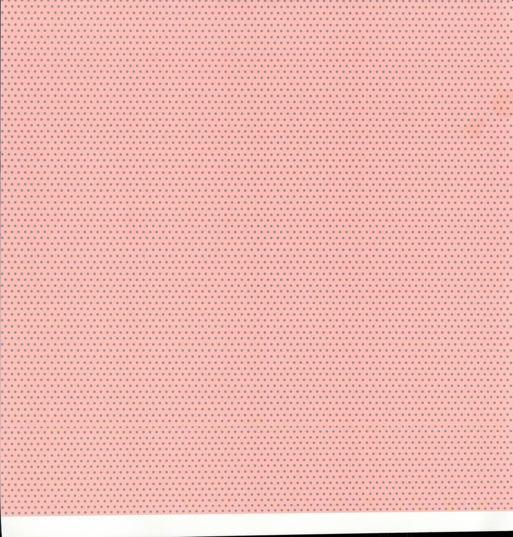 SEI Aunt Gerdi's Garden Seedlings - large pink polka dots on gray 12x12 double-sided cardstock