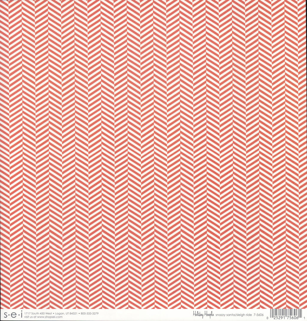 SEI Holiday Hoopla Snazzy Santa - vertical pinstripes on golden yellow 12x12 double-sided cardstock
