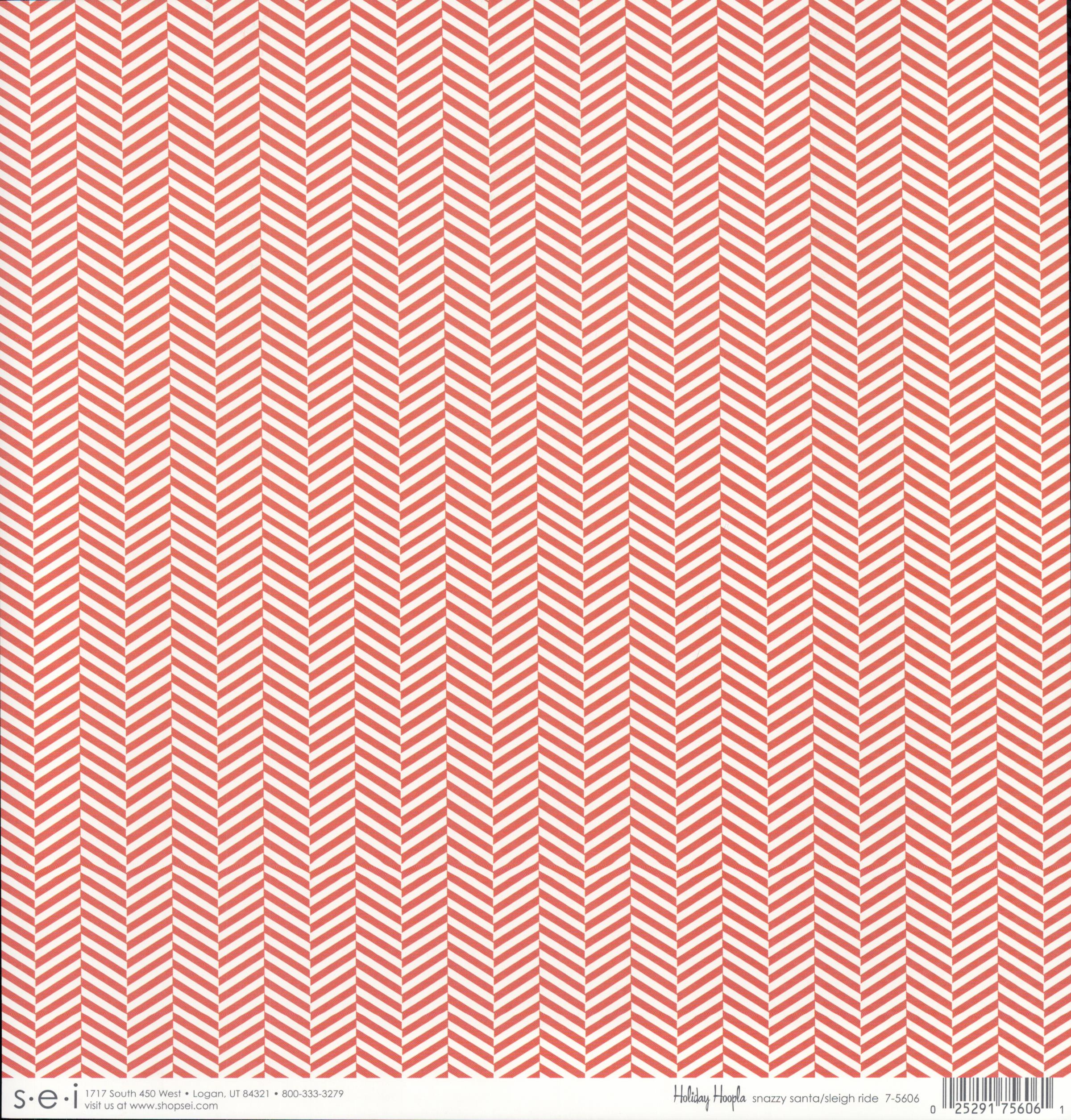 SEI Holiday Hoopla Snazzy Santa - vertical pinstripes on golden yellow 12x12 double-sided cardstock