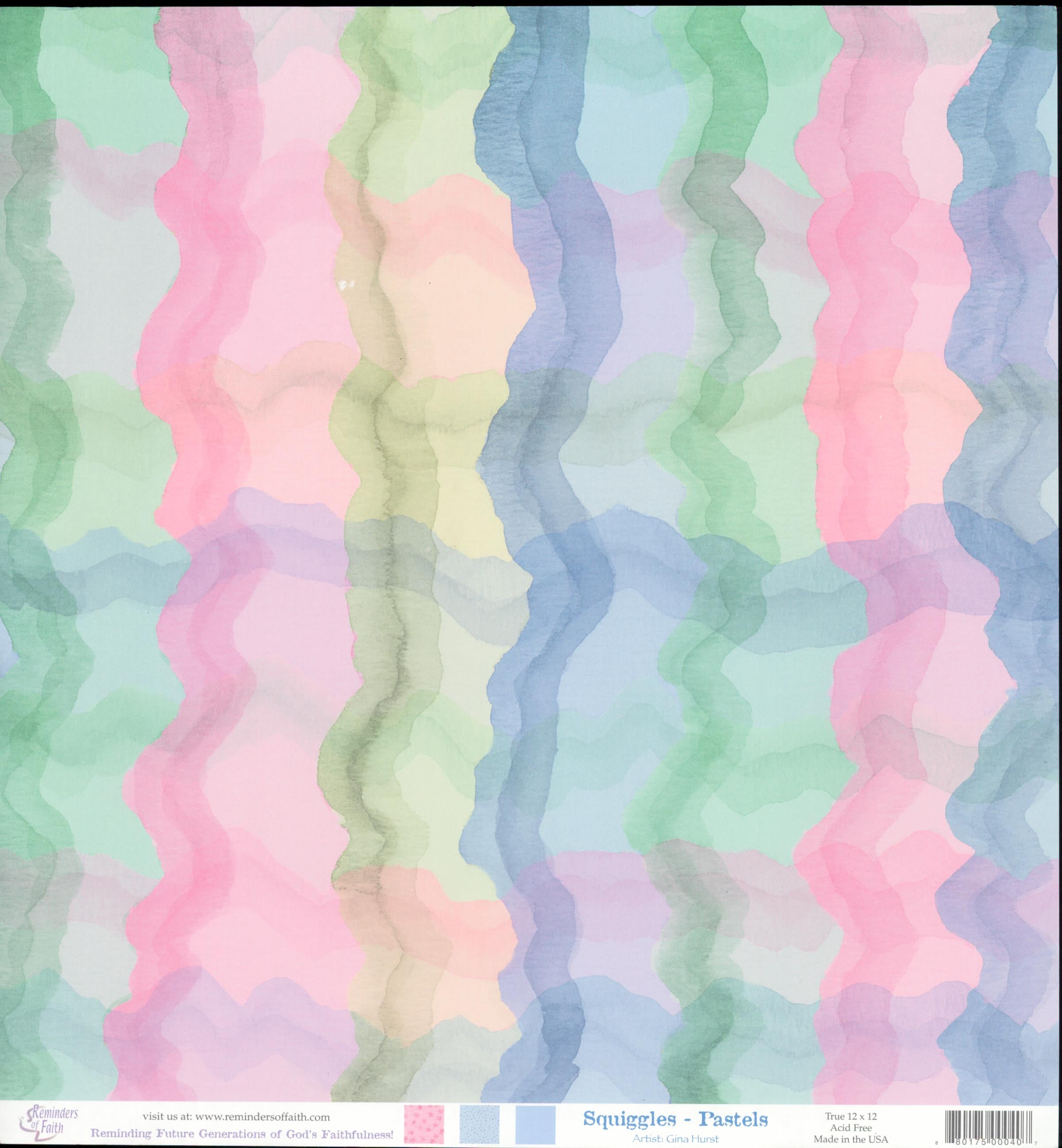 Reminders of Faith Squiggles Pastels 12x12 Double-Sided Cardstock