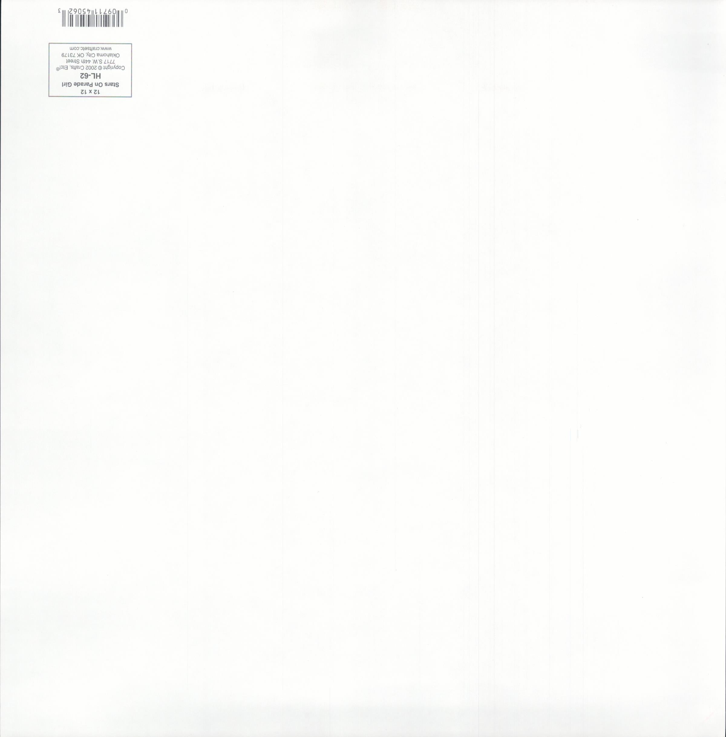 Crafts Etc Stars On Parade Girl 12x12 scrapbook paper - reverse side plain white, item HL-62, Crafts Etc Oklahoma City OK 2002