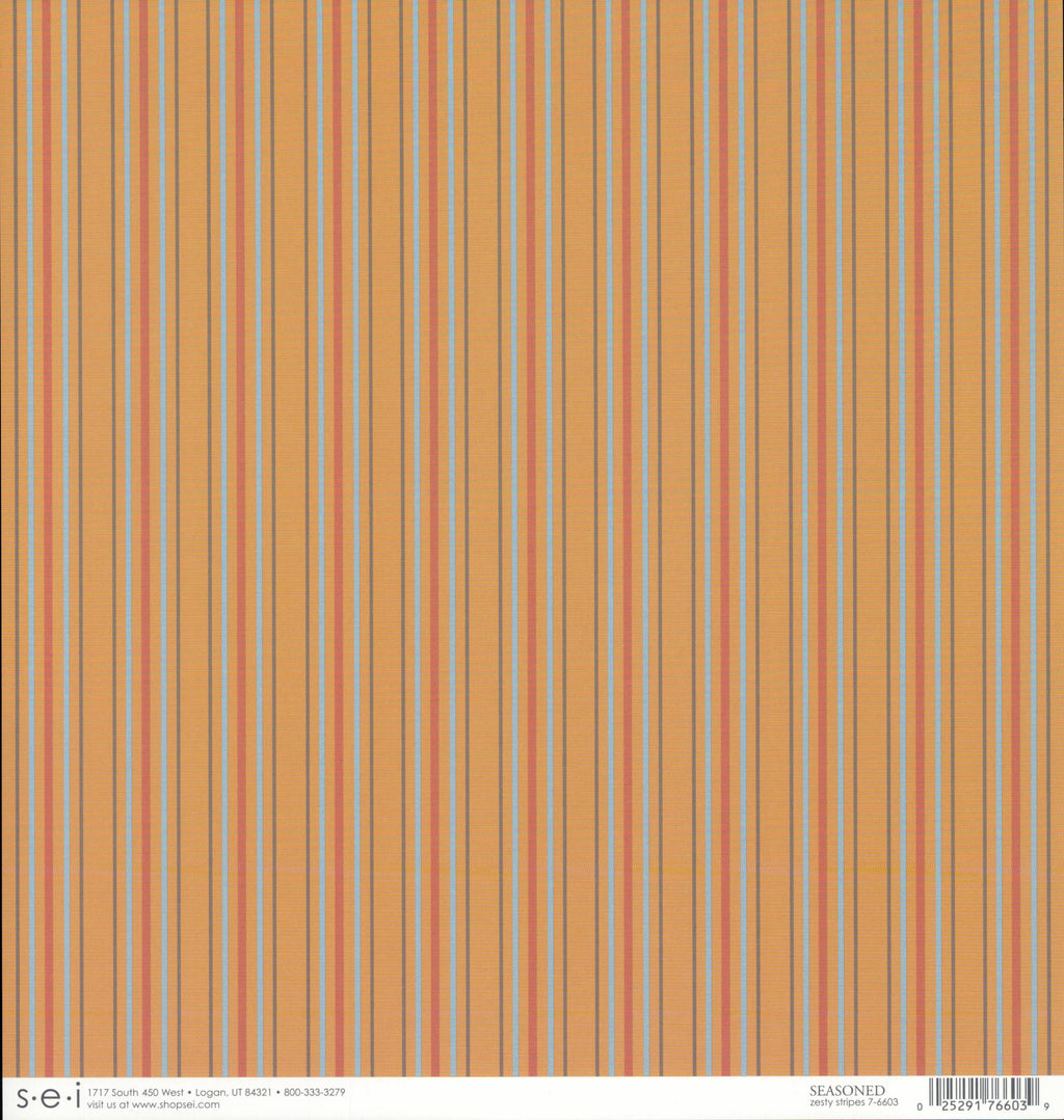 SEI Seasoned Zesty Stripes - pinstripes on golden amber 12x12 double-sided cardstock