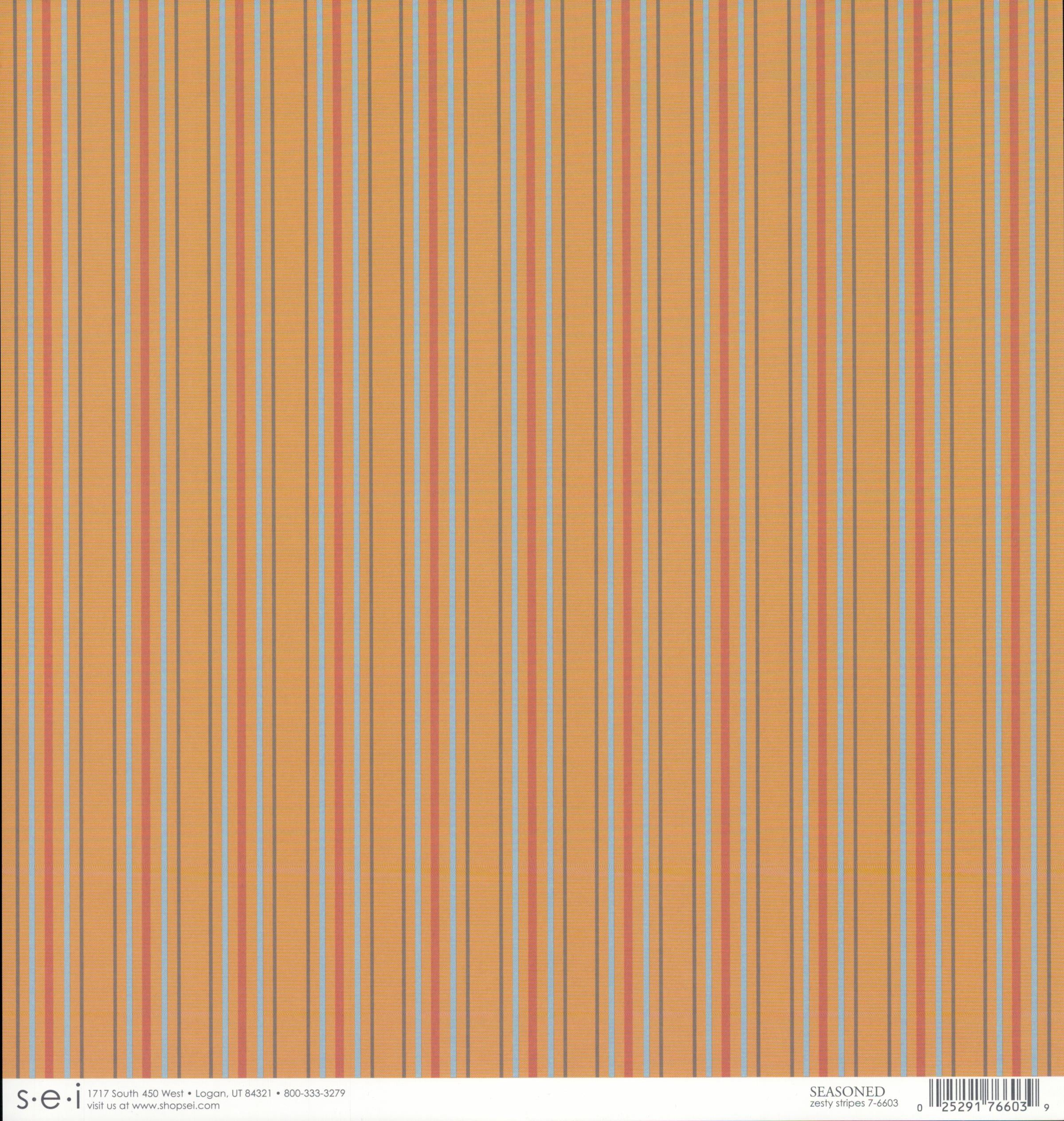 SEI Seasoned Zesty Stripes - pinstripes on golden amber 12x12 double-sided cardstock